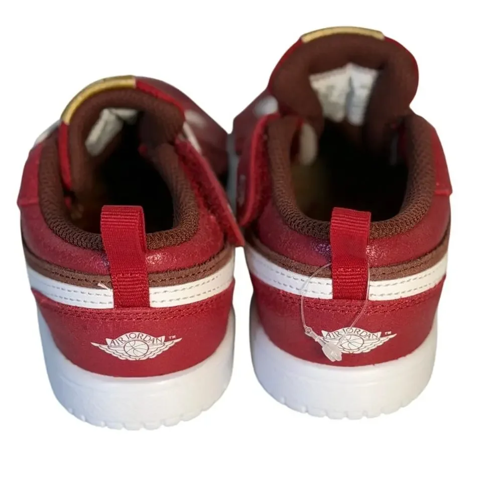 Air Jordan 1 Low ALT Toddler Shoes Red Brown White US 10C Hook & Loop Sneakers